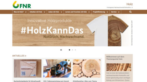 FNR-Webportal thematisiert Rohstoff Holz