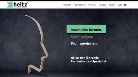 Die Heitz-Webseite informiert übersichtlich und prägnant im neune Corporate Design Foto: H. Heitz Furnierkantenwerk GmbH & Co. KG